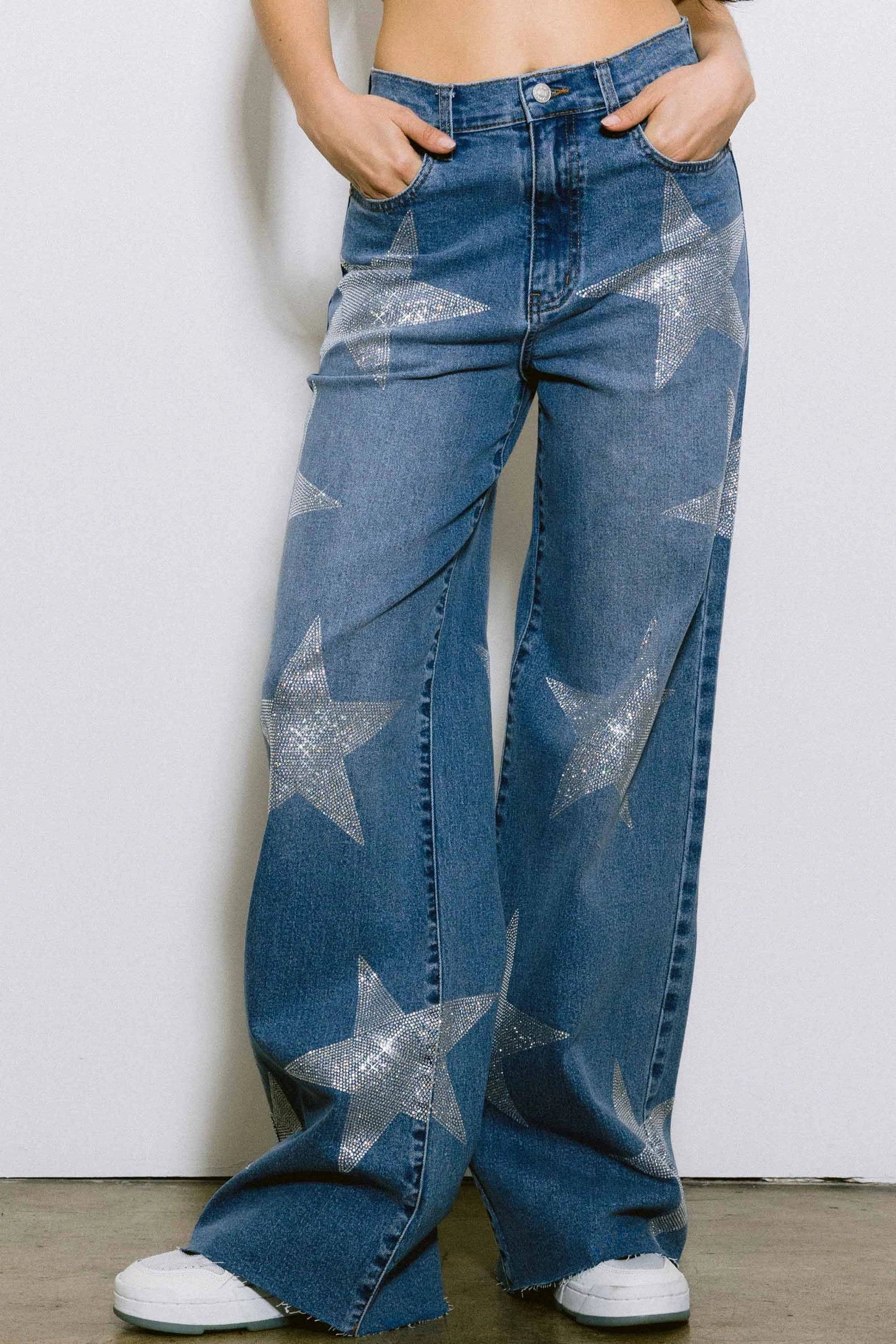 パンツ PPFM Star studded paint Denim Y2K PPFM Star studded paint