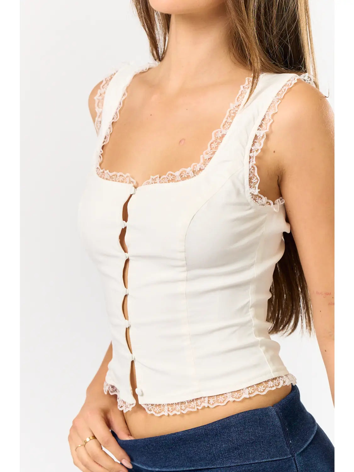 Sweetheart Button Tank