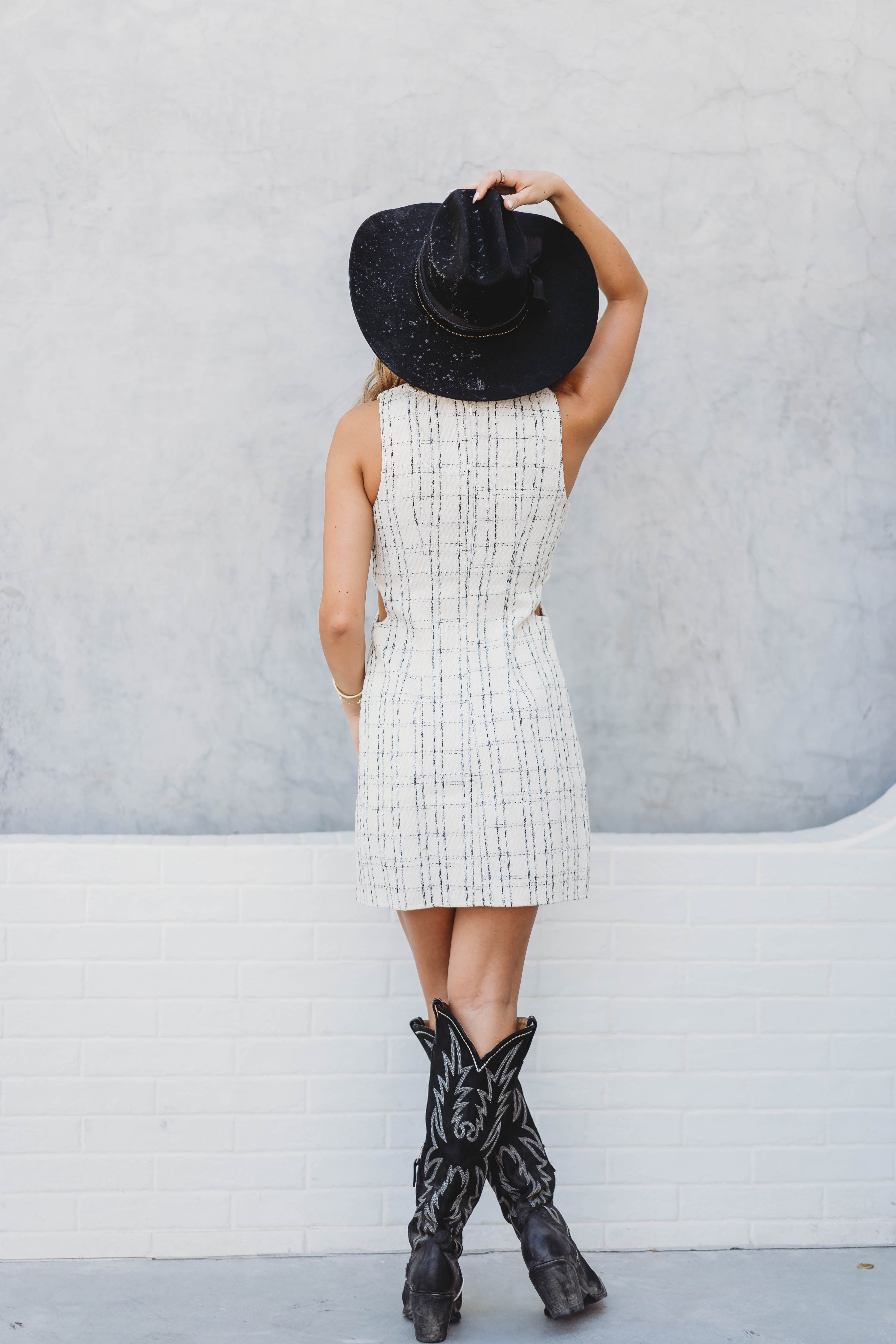 Corporate Cowgirl Mini Tweed Dress