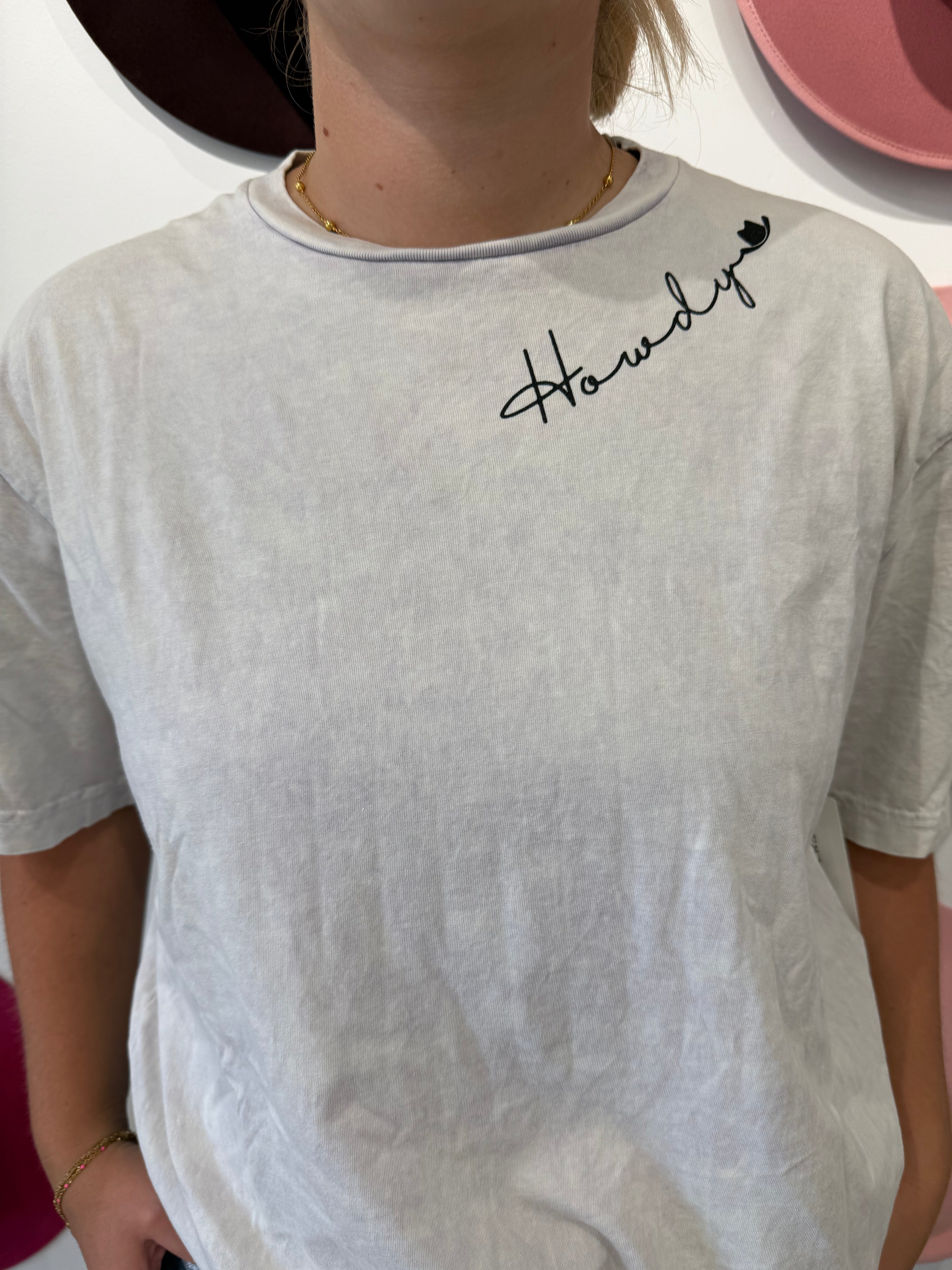 "Howdy" Acid Wash Graphic Tee